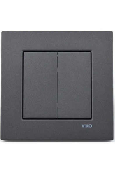 Viko Artline Novella Füme İkili Komütatör Çerçeveli Anahtar ürün görseli 1