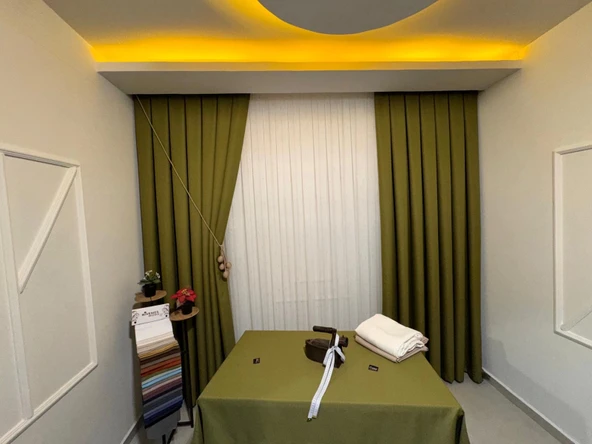 NİVEMESHOME KETEN TREND MASA ÖRTÜSÜ YEŞİL APM - Resim 7