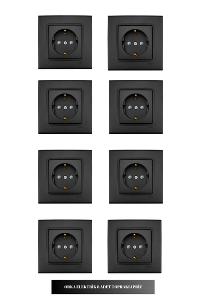 Viko Viko Novella Siyah Topraklı Priz  8 Adet Çerçeve Dahil ürün görseli 1