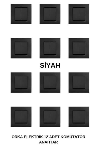 Viko Viko Novella Siyah Komütatör 12 Adet Çerçeve Dahil - 1