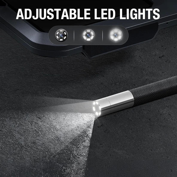 Teslong 360 Işıklı 4 Yönlü Eklemli Boroskop, 5 Inc - 6.5mm Çap - 1.5m Kablo - 5