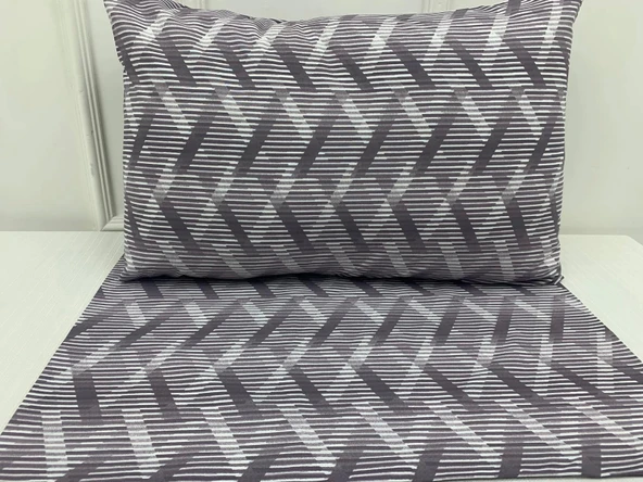 NİVEMESHOME MOR ÇİZGİLİ DESEN 2 Lİ YASTIK KILIFI KAPAKLI 50X70 ürün görseli