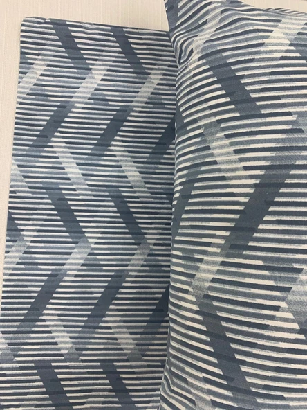 NİVEMESHOME MAVİ ÇİZGİLİ DESEN 2 Lİ YASTIK KILIFI KAPAKLI 50X70 - 4