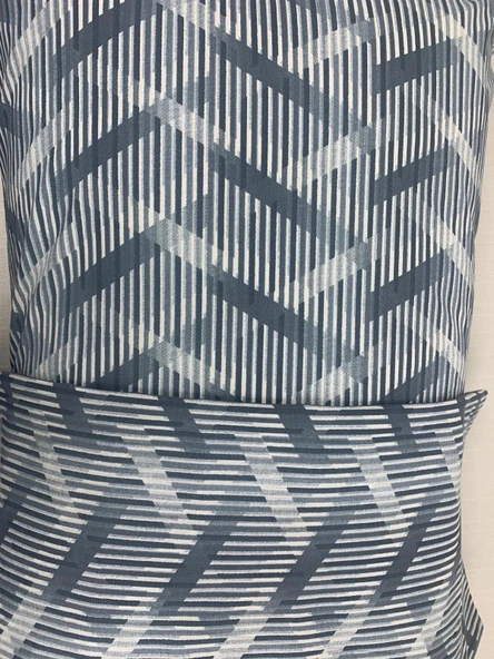 NİVEMESHOME MAVİ ÇİZGİLİ DESEN 2 Lİ YASTIK KILIFI KAPAKLI 50X70 - Resim 5