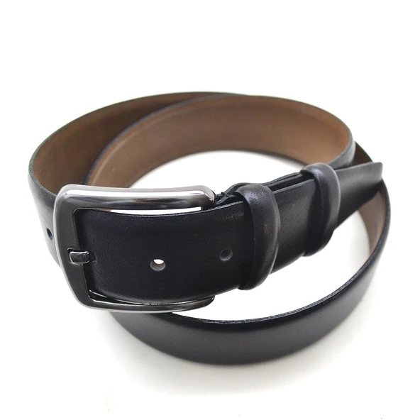 Siyah Hakiki Deri 4 cm Casual Erkek Kemer - 2