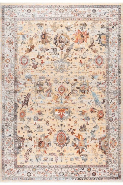 Pastel Halı Discovery 1513A Sarı Kemik Salon Oturma Yatak Odası Halısı ürün görseli 1