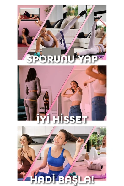 5 Farklı Direnç Çantalı Latex Pilates Aerobik Egzersiz Squat Lastiği Loop Bant Kapalı Uç Mavi Ton - Resim 8