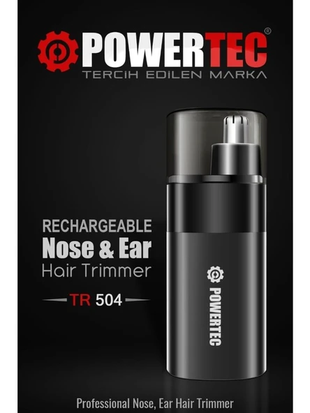 Powertec Tr-504 Profesyonel Şarjlı Burun & Kulak Kılı Tıraş Makinesi (9600 Rpm) - 1
