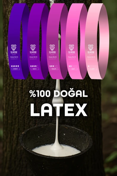 5 Farklı Direnç Çantalı Latex Pilates Aerobik Egzersiz Squat Lastiği Loop Bant Kapalı Uç Pembe Ton - 6