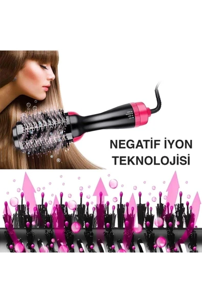 Powertec TR90 İyonik Saç Şekillendirici Ve Saç Düzleştirici Fırça Fön Tarağı Fön Makinası - Resim 2