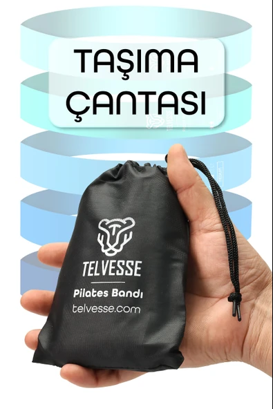 5 Farklı Direnç Çantalı Latex Pilates Aerobik Egzersiz Squat Lastiği Loop Bant Kapalı Uç Mavi Ton - Resim 3