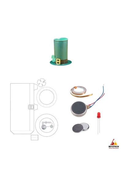 Fapatech Origami Silindir Şapka Kağıt Devre Kendin Yap Seti –STEM Eğitici-E- Pdf içerikli - Resim 2