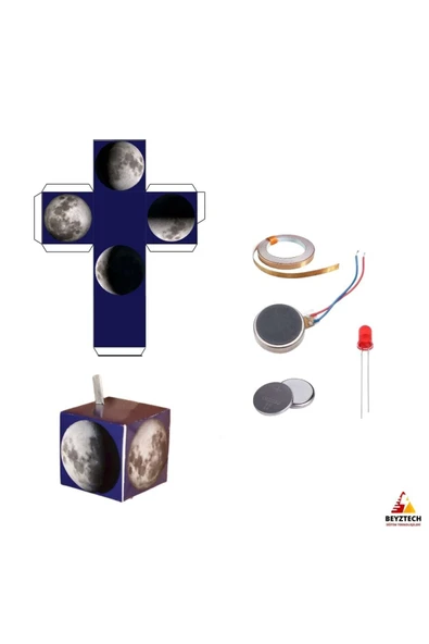 Fapatech Origami Ayın Evreleri  Kağıt Devre Kendin Yap Kit –STEM Fen Bilimleri - E- Pdf içerikli - Resim 2