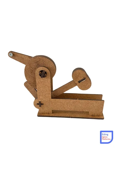 Fapatech Da Vinci Tokmağı Ahşap Krank-Biyel Mekanizması Basit Makine Mekanik Enerji STEM Set - Kendin Yap - Resim 3