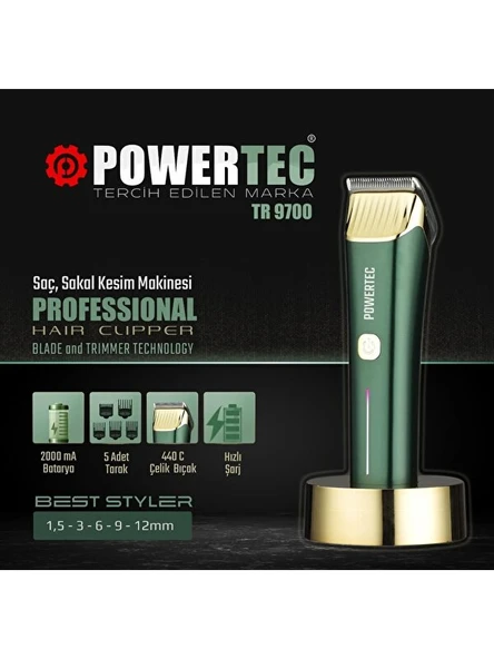 Powertec TR-9700 Saç ve Sakal Tıraş Makinesi