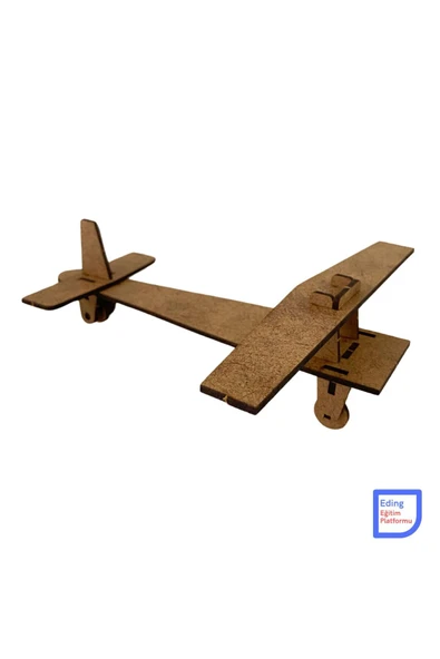 Fapatech STEM Uyumlu Montessori Ahşap Retro Model Uçak Maketi Hareketli Kendin Yap & Boyanabilir Maket ürün görseli