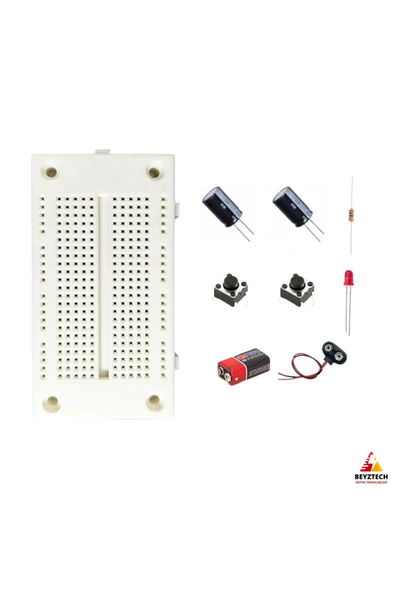 Fapatech Seri ve Paralel kondansatörler Temel Elektronik Devre Eğitim Seti / E-Pdf İçerikli