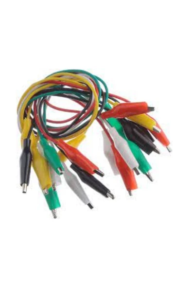 Fapatech Arduino 6 siyah 4 kırmızı 2 yeşil 12 Adet Krokodil Set Uzun - Resim 2