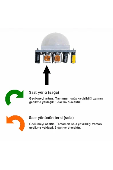Fapatech Hc-sr501 Pır Sensor Modül Hareket Algılama Sensor Modülü Kızılötesi Insan Canlı Algılayıcı Dedektör - Resim 5