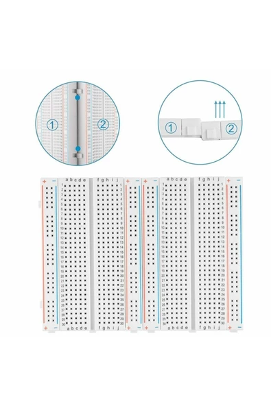 Fapatech Orta Boy  Breadboard - 400 Delikli - Resim 3