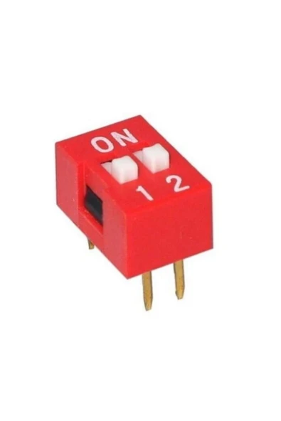 Fapatech 2-Pin Dip Switch Kırmızı Anahtar Açık Kapalı Seçim Adres Ayar On Off - Resim 2
