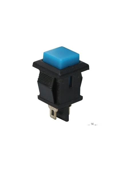 Fapatech Buton Mavi Kare 2 Pim 1A 125VAC Momentary Şalter ( Yaylı Tip ) - Resim 3