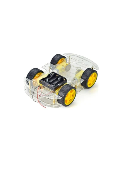 Fapatech Arduino Araba Gövdesi 4WD Çok Amaçlı Mobil Robot Araba Platformu + 4lü Pil - Resim 4