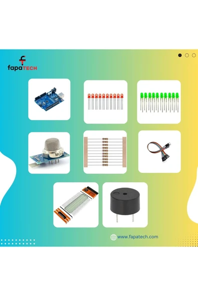 Fapatech Arduino ile MQ-2 Gaz Sensörü ile Duman Dedektörü Proje Seti/ E-Pdf İçerikli - Resim 3