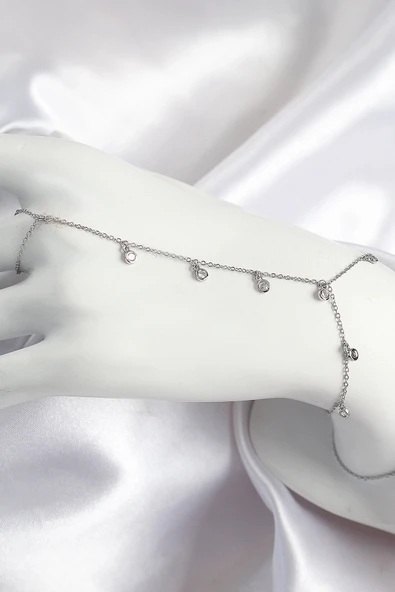 CEYLAN ADAM Pirinç Zirkon Taşlı Sallantılı Model Gümüş Renk Kadın Şahmeran ürün görseli