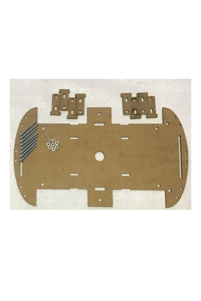 Fapatech Arduino Araba 4WD Çok Amaçlı Mobil Robot Araba Platformu 4'lü Pil- Renkli Mdf - Resim 3