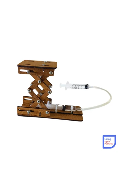 Fapatech Hidrolik Asansör Sıvı Basınç Pascal Kanunu STEM Sıvı Basıncı Fen Deney Seti - Montajlı - Resim 3