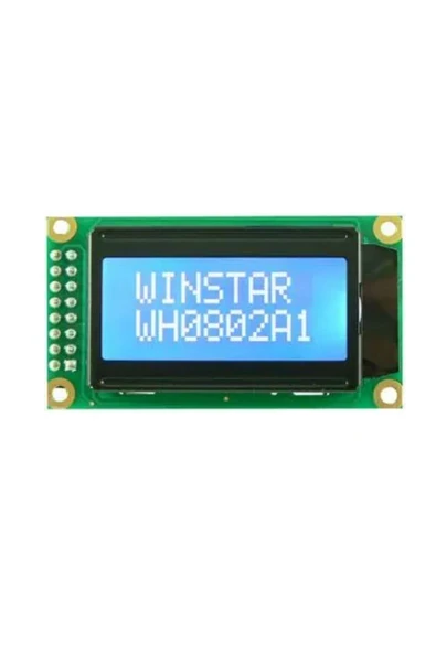 Fapatech LCD Display Module, 8x2, Blue / White, STN, Negative, Transmissive - WH0802A-TMI-JT - Resim 3