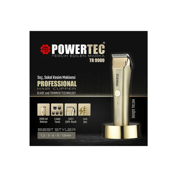 Powertec TR-9900 Saç - Sakal Kesim Makinesi ürün görseli 1