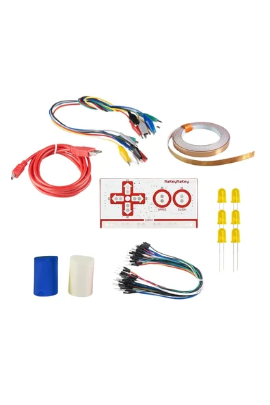 Fapatech Makey Makey Deluxe Kit - Bakır Folyo İletken Bant 5mm , Oyun Hamuru ,LED Eğitici Kodlama STEM Seti