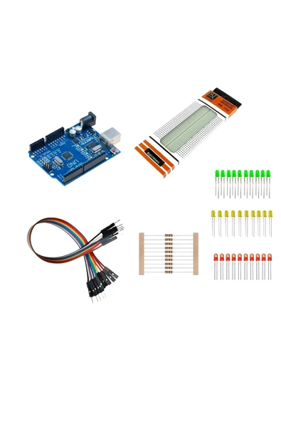 Fapatech Arduino İle Trafik Lambası Yapım Proje Seti - E-Pdf İçerikli