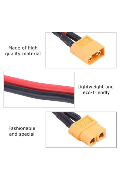 Fapatech Xt60 Konnektör Kablosu Xt-60 Erkek - Dişi Fiş Uzatma Drone 12awg 600v - Resim 2