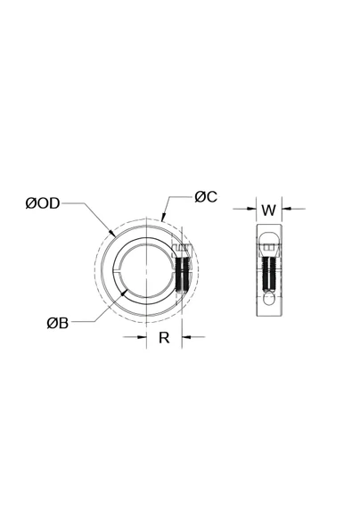 Fapatech Cl-6-a, 3/8 Inç Iç Tek Parça Şaft Kelepçe 7/8 Inç Dış Çap, 0,343 Inç Genişlik - Resim 3