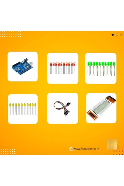 Fapatech Arduino İle Trafik Lambası Yapım Proje Seti - E-Pdf İçerikli - 3