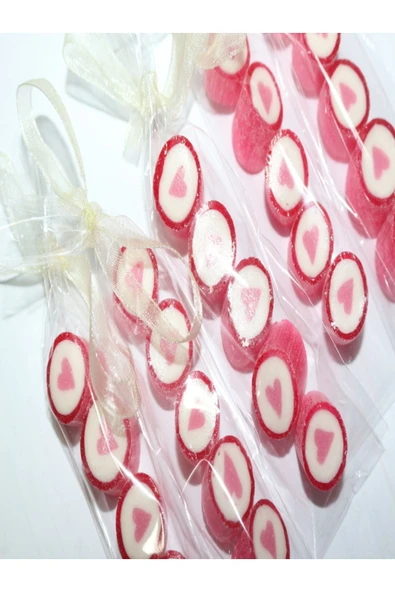 ŞEKERCİYAŞAR Pembe Kalp Parmak Lolly 12 Adet - 3