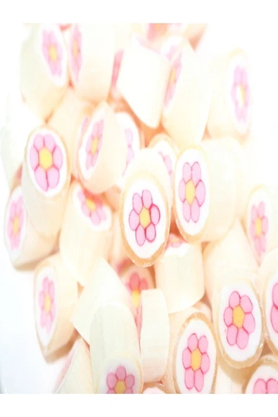 ŞEKERCİYAŞAR Pembe Çiçek Desenli Lolly Akide Şeker 1000 Gr. - 3