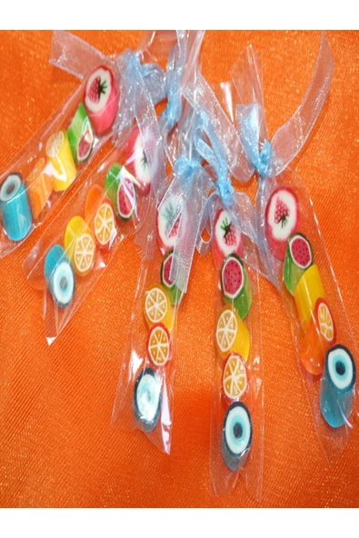 AYŞEKERLEME Çok Renkli Desenli Parmak Lolly Candy 12 Adet - 5