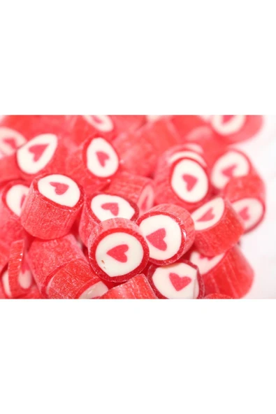 ŞEKERCİYAŞAR Kırmızı Kalp Desenli Lolly Akide Şeker 100 gr - 1