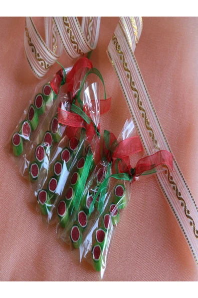 ŞEKERCİYAŞAR Karpuz Desenli Parmak Lolly Candy 12 Adet - 3