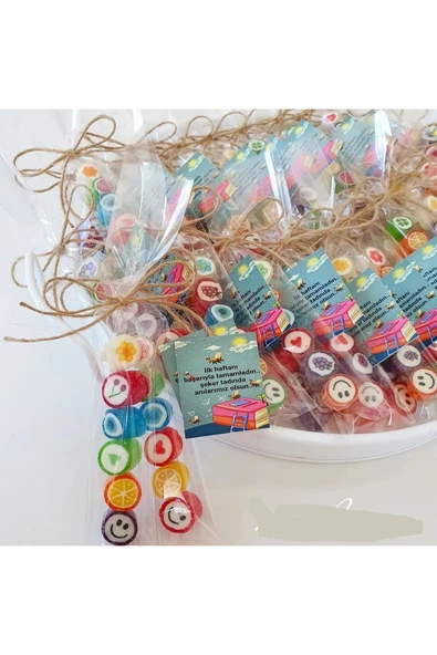 ŞEKERCİYAŞAR Okul Hediyesi Düğün, Babyshower, Doğum Günü, Mevlit, Şekeri 50 Adet - 1
