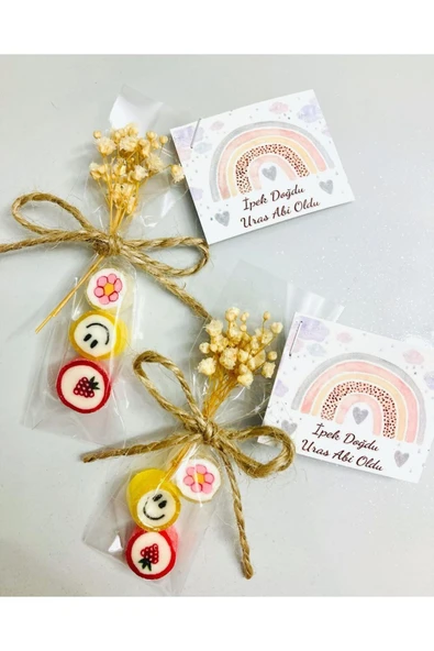 ŞEKERCİYAŞAR 3'lü Karışık Meyveli Düğün, Babayshower, Doğum Günü, Mevlit, Nikah, Nişan Şekeri 100 Adet ürün görseli