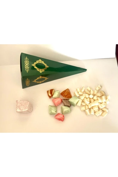 ŞEKERCİYAŞAR Yeşil Kutulu Gül Lokumlu Mevlüt Şekeri 50 Adet - 1