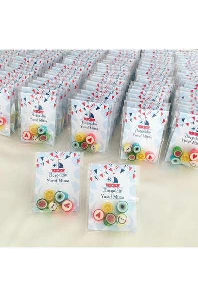 ŞEKERCİYAŞAR Baby Shower - Mevlit - Sünnet - Doğum Günü Hoş Geldin Bebek Şekeri 10 Adet - 1