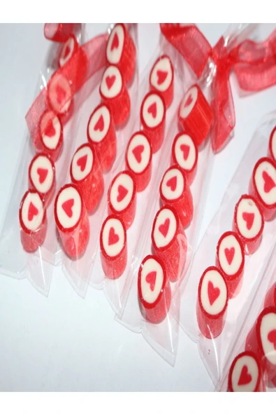 ŞEKERCİYAŞAR Kırmızı Kalp Parmak Lolly 100 Adet - 4