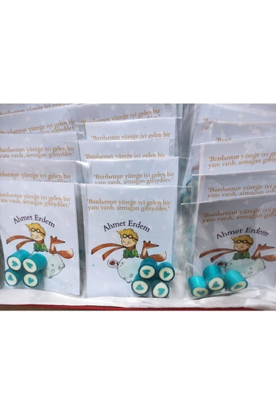 ŞEKERCİYAŞAR Baby Shower - Mevlit - Sünnet - Doğum Günü Mavi Kalp Bebek Şekeri 50 Adet ürün görseli