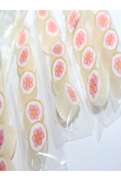 ŞEKERCİYAŞAR Pembe Çiçek Parmak Lolly 100 Adet - 1